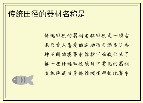 传统田径的器材名称是